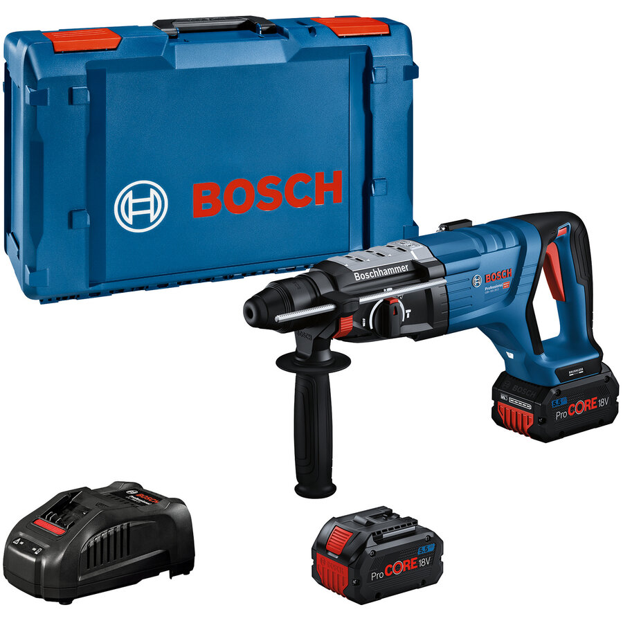Ciocan Rotopercutor GBH 18V-28D SDS Plus 3.4J + 2xProCORE 18V 5.5Ah + GAL 1880 CV Albastru