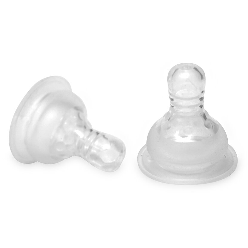 Set 2 Tetine Anti-colici Silicon Moale 0 Luni+ Transparent