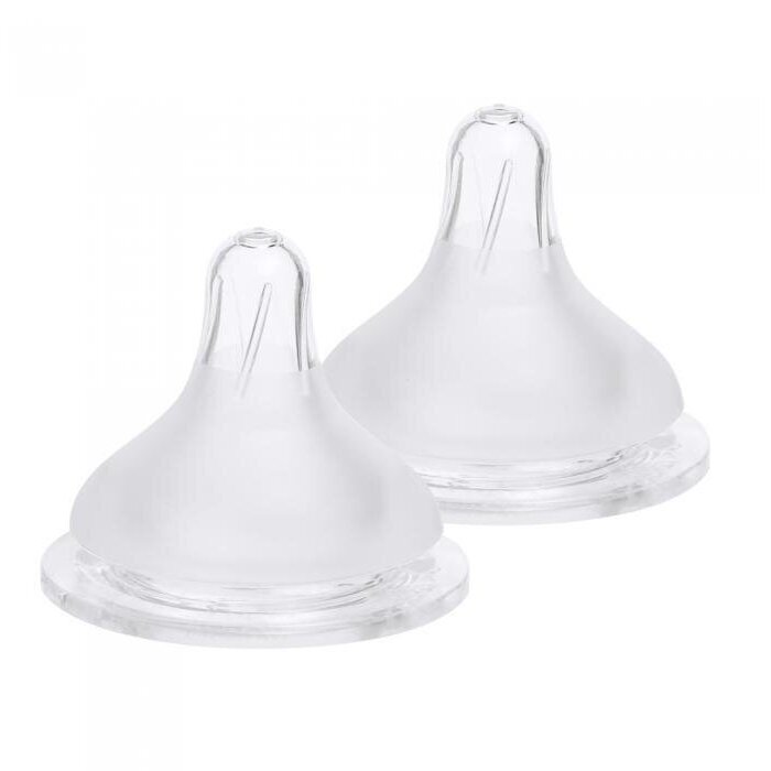 Set 2 Tetine Premium din Silicon Marimea XS 0 Luni+ Transparent