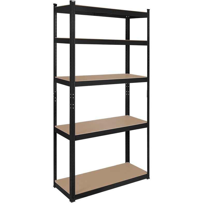 Raft Metalic Rebel RB-1251B 5 Polițe MDF 180x90x40CM Sarcina Maximă 750KG Negru