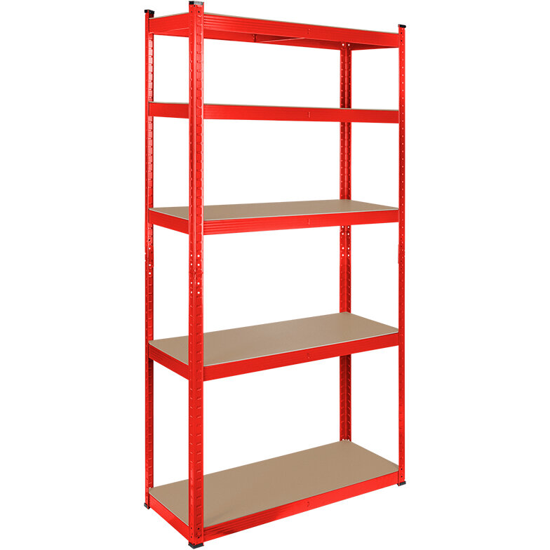 Raft Metalic Rebel RB-1251R 5 Polițe MDF 180x90x40CM Sarcina Maximă 750KG Roșu