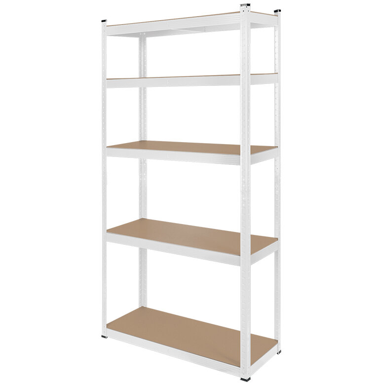 Raft Metalic Rebel RB-1251W cu 5 Polițe MDF 180x90x40CM Sarcina Maximă 750KG Alb