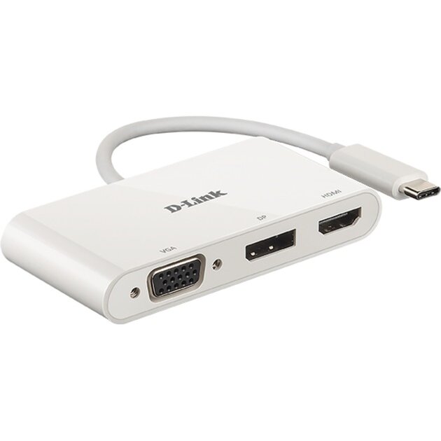 Sistem DUB-V310 3 ? In ? 1 USB ? C Video Adapter with HDMI & DisplayPort & VGA (white)