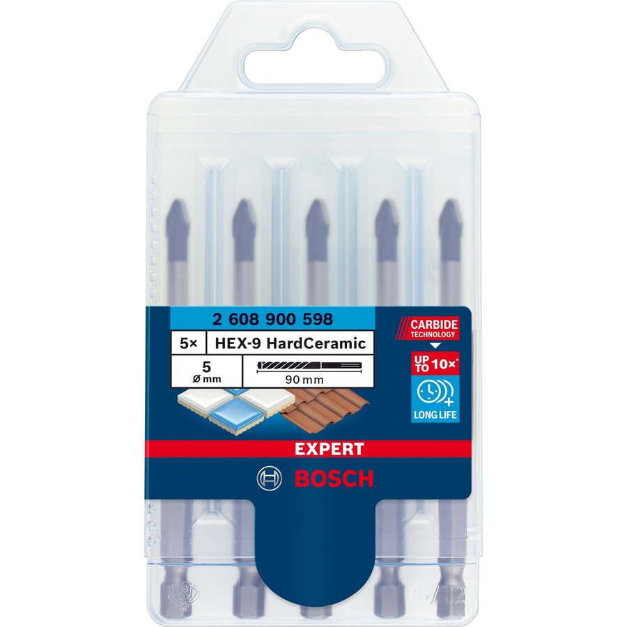 Bosch Expert HEX-9 HardCeramic roof tile drill set, ? 5mm