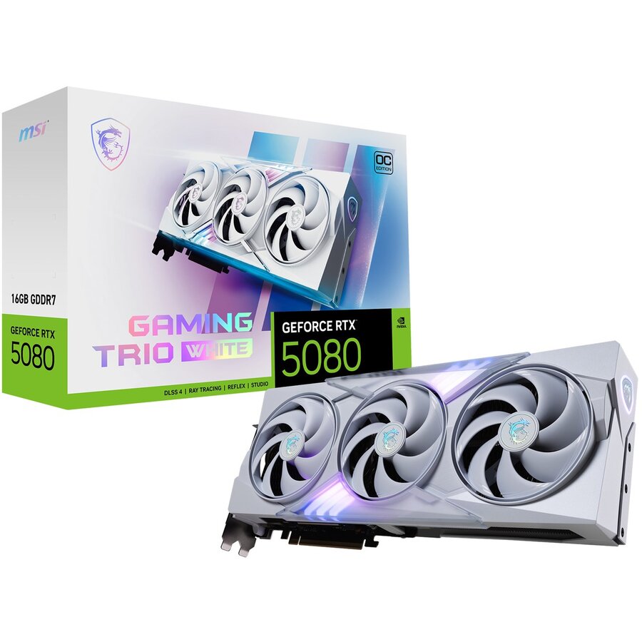 Placa Video GeForce RTX 5080 16GB Gaming Trio OC White
