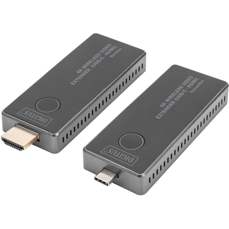 Set Wireless Video Extender DS-55324  4K USB-C > HDMI  Transmitator si Receptor Raza de Functionare 30M Gri