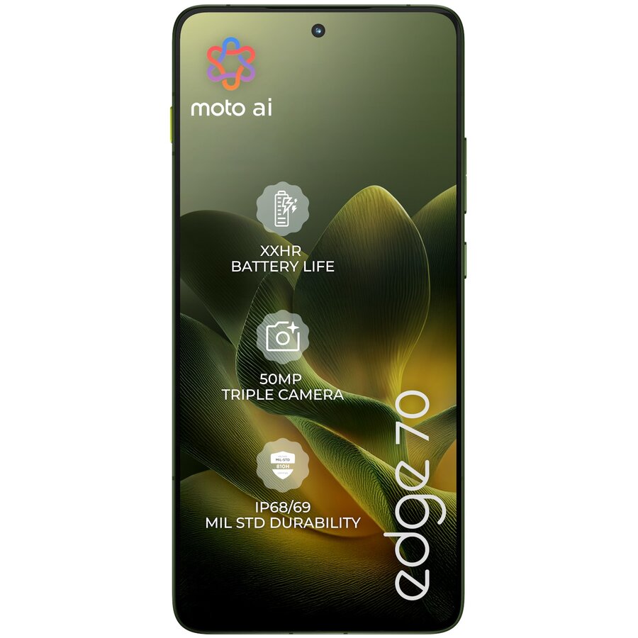 Smartphone Motorola Edge 70, 512 GB, 12GB RAM, Dual SIM, 5G, Tri-Camera, PANTONE Bronze Green - imagine 2