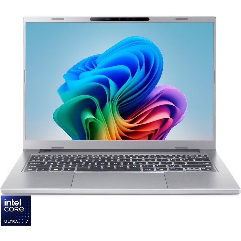 Laptop 14inch Aspire 14 AI A14-53M OLED Intel Core Ultra 7 256V 16GB 1TB No OS Pure Silver