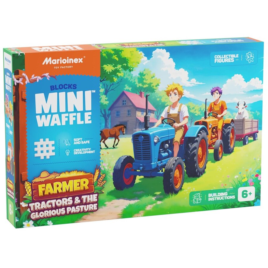 Set Constructie Mini Waffle Farmer 110 Piese 6+ Ani