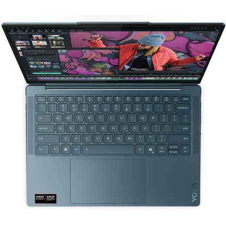Laptop Lenovo Yoga Slim 7 WUXGA 14 inch AMD Ryzen AI 5 340 16GB 512GB SSD Windows 11 Home Tidal Teal