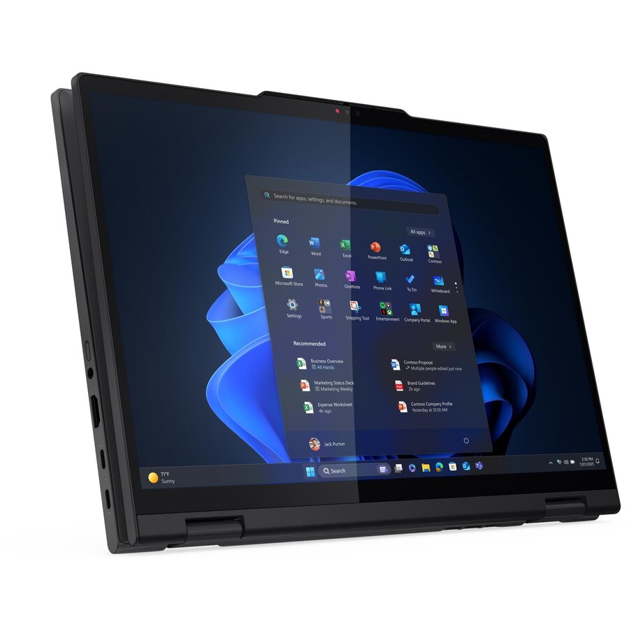 Laptop Lenovo ThinkPad T14s 2-in-1 G1 WUXGA 14 inch Intel Core Ultra 5 225U 16GB 512GB SSD Windows 11 Pro Black — imaginea 3