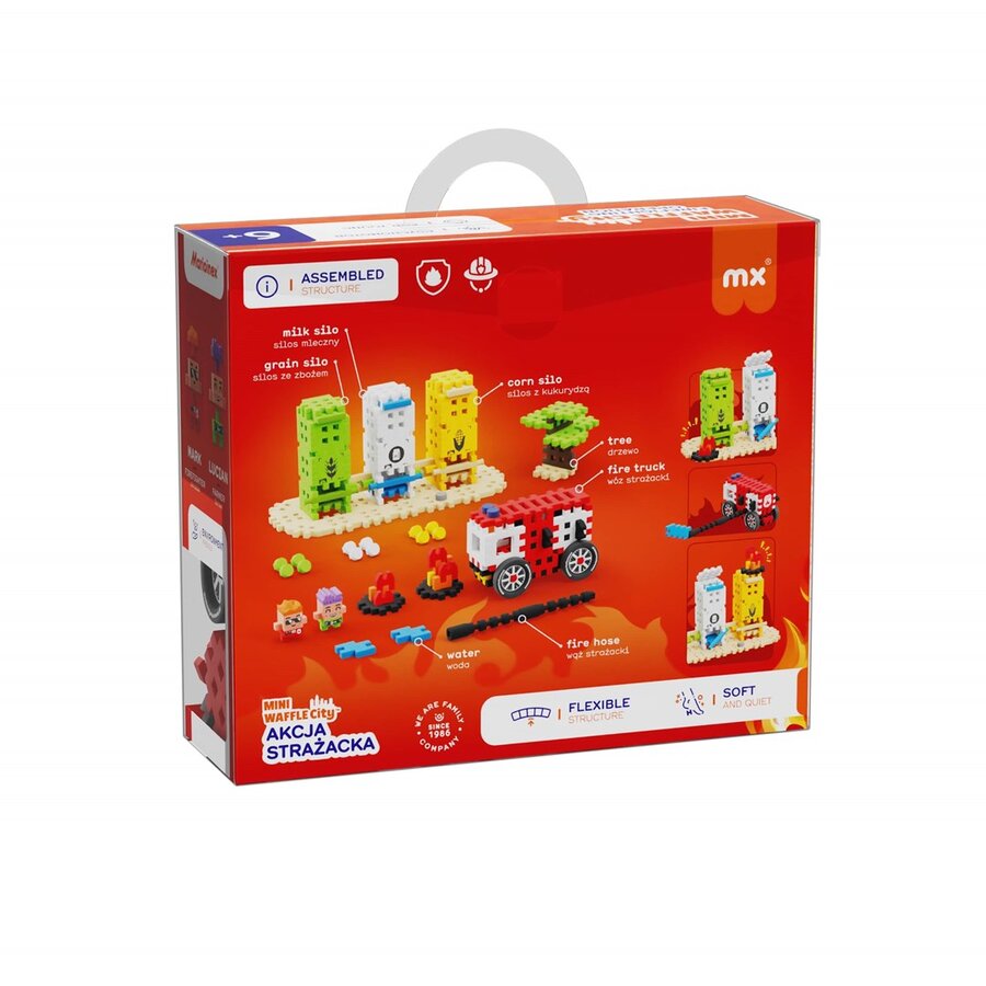 Set Constructie Mini Waffle City Building Blocks Firefighter Action 148 Piese