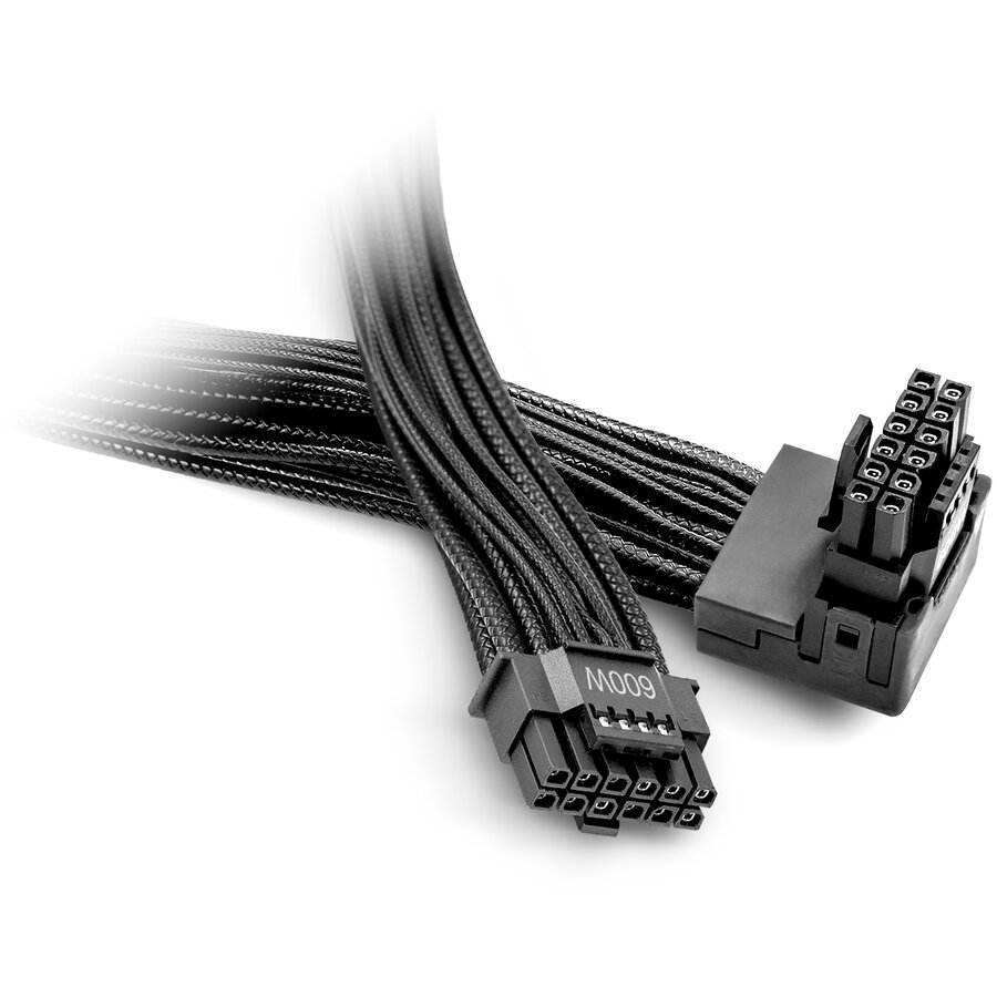 Cablu Adaptor de Alimentare PCI-E BC074 12V-2X6 / 12VHPWR in Unghi de 90 Grade pentru Surse ATX 3.0/3.1 Negru