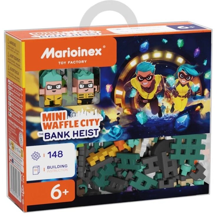 Set Constructie Mini Waffle City Bank Robbery 148 Piese 6+ Ani