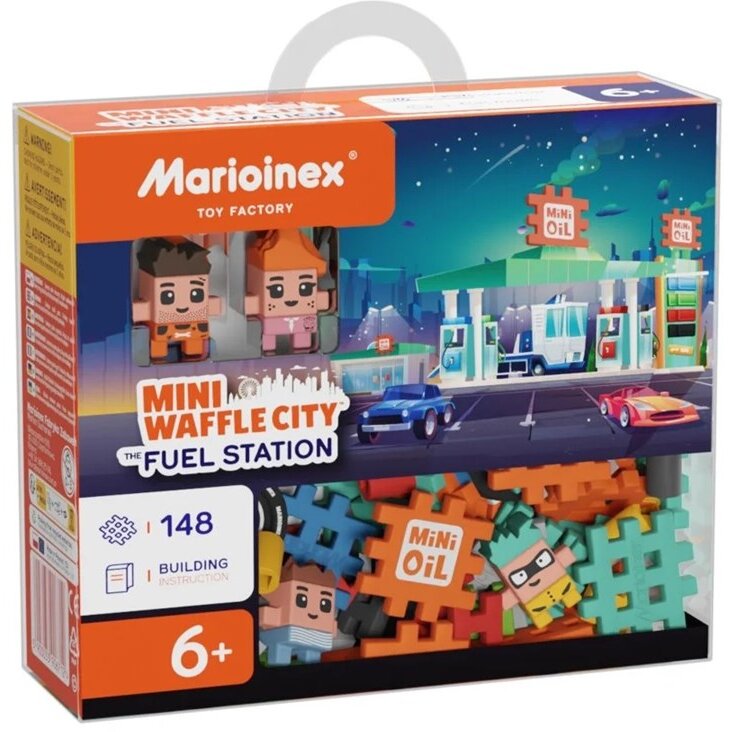 Set Constructie Mini Waffle City Petrol Station 148 Piese 6+ Ani