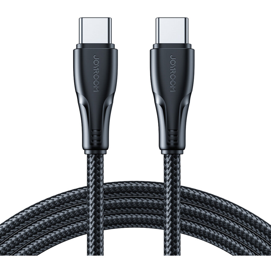 Cablu de date S-A11 Surpass, USB-C la USB-C, 66W, 480Mbps, 0.25m, Negru