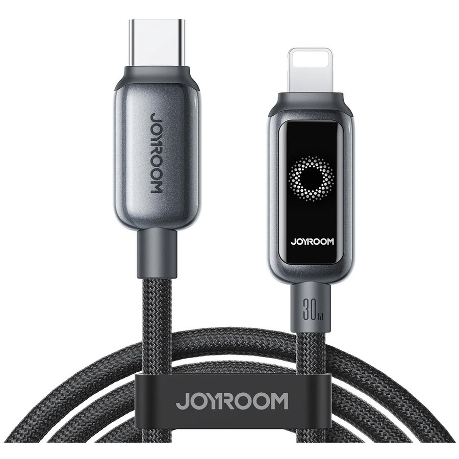 Cablu pentru incarcare si transfer de date Joyroom S-A55 StarFlight, USB-C la Lightning, 30W, 1.2m, Negru - imagine 2
