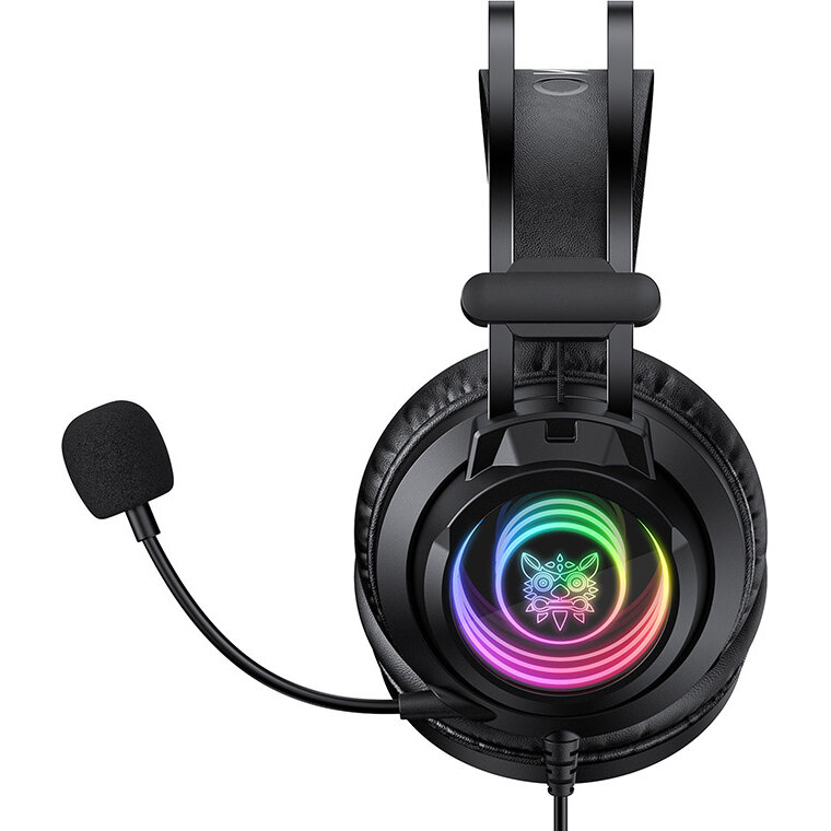 Casti Gaming X80 cu Microfon Drivere 50MM Jack 3.5MM / USB RGB Lungime Cablu 2.2M Negru