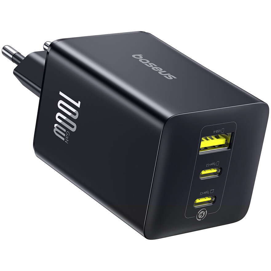 Incarcator EnerFill FE11, 1xUSB-A, 2xUSB-C, 100W, Negru