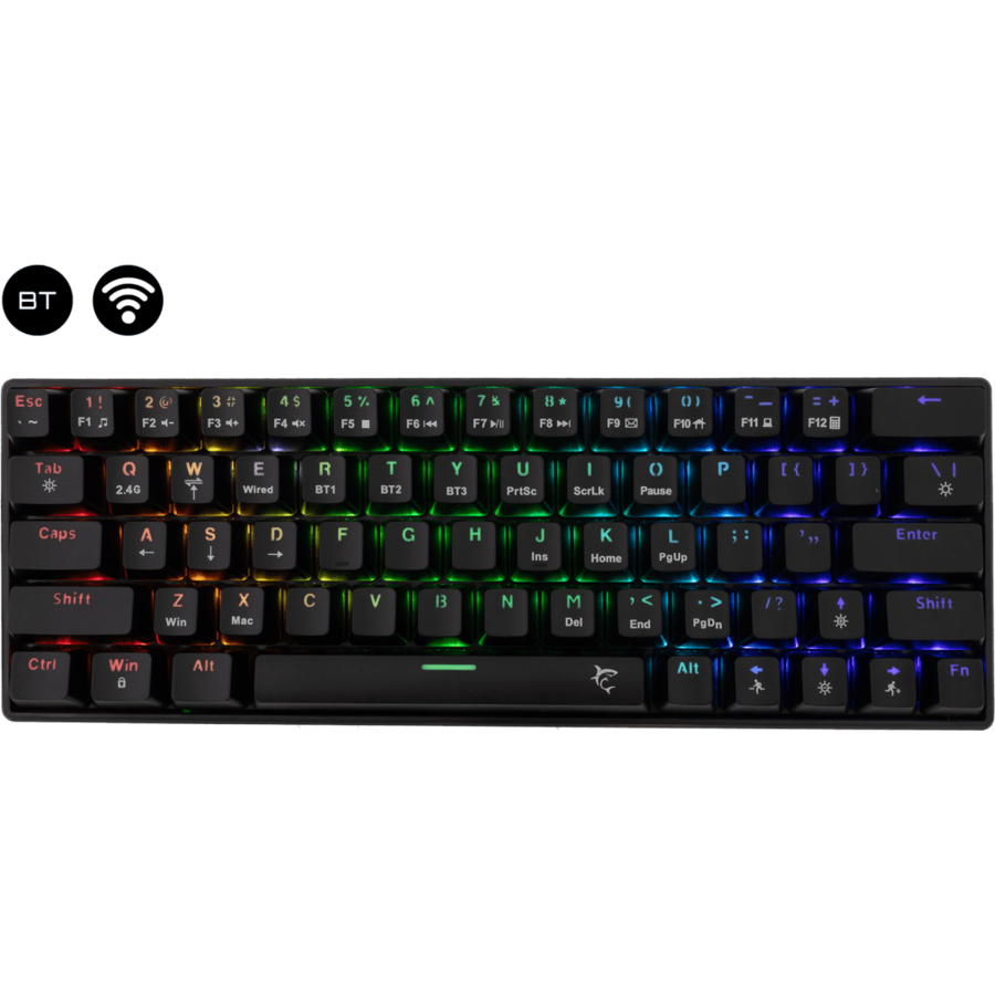 Tastatura Gaming KAIKEN Bluetooth / Wireless 2.4GHz / USB Layout US Red Switch Negru
