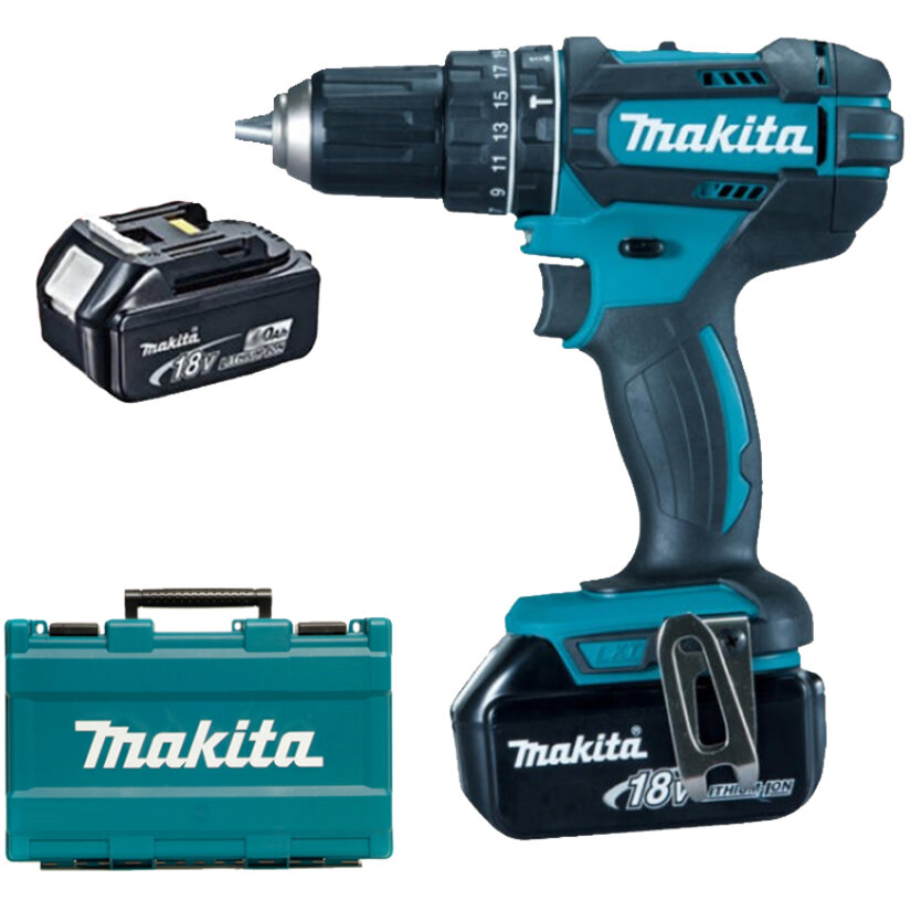 DHP482RFE - Masina de gaurit si insurubat cu percutie cu 2 acumulatori, Li-Ion, 18 V, 3 Ah, 62 Nm, led iluminare, valiza plastic - imagine 2