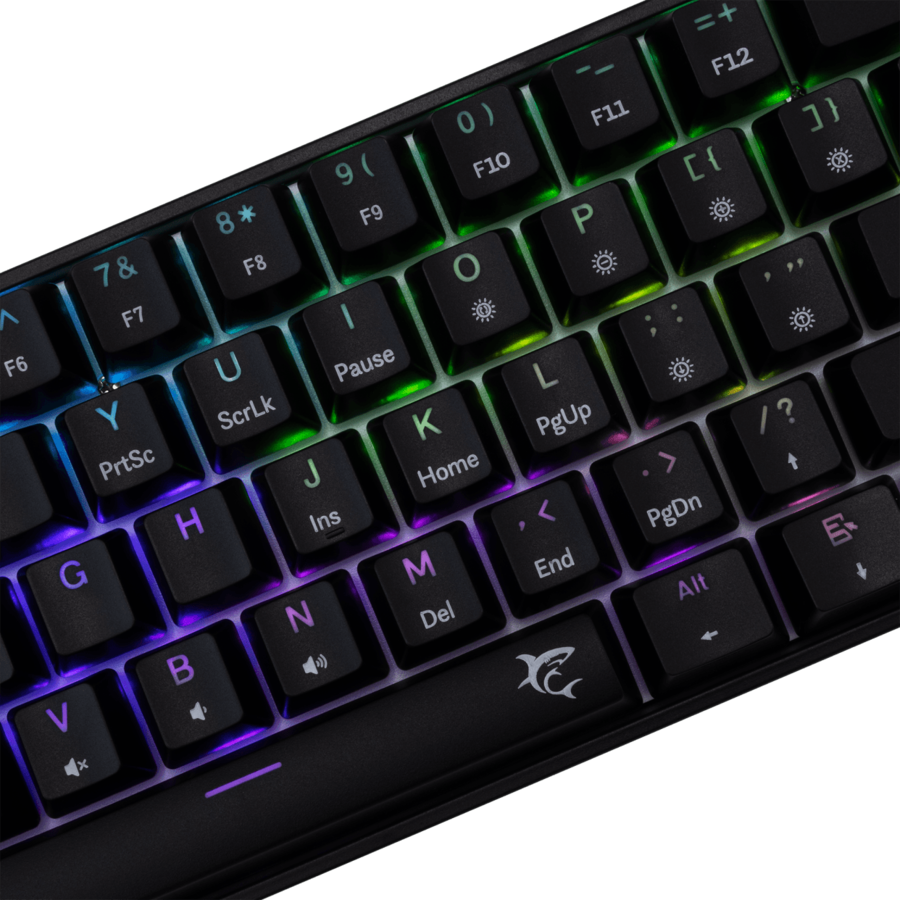 Tastatura Gaming cu Fir White Shark SHINOBI 2 Layout US Blue Switch Negru — imaginea 2