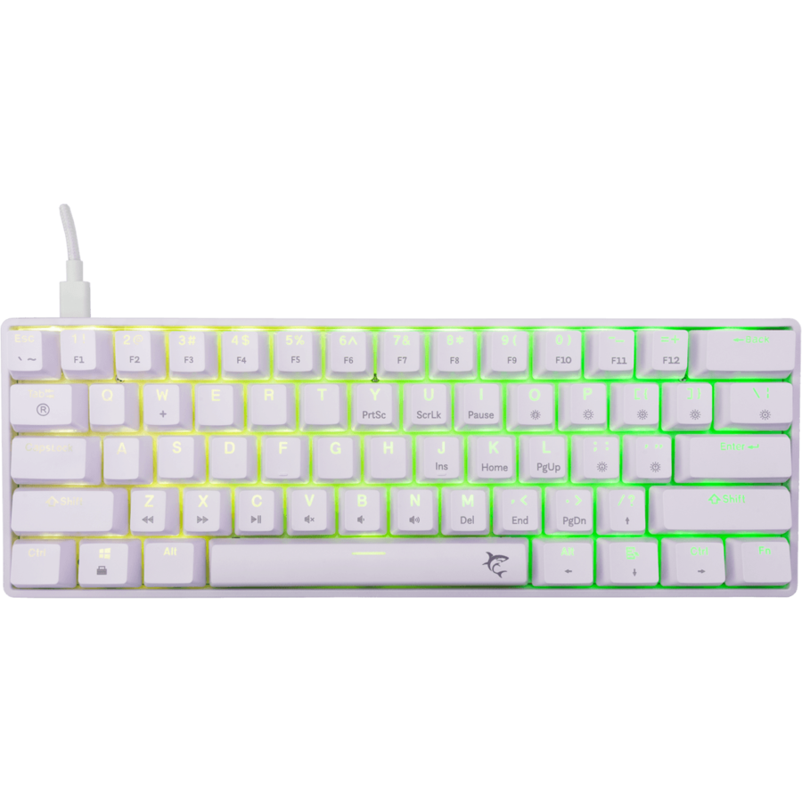 Tastatura Gaming cu Fir SHINOBI 2 Layout US Brown Switch Alb