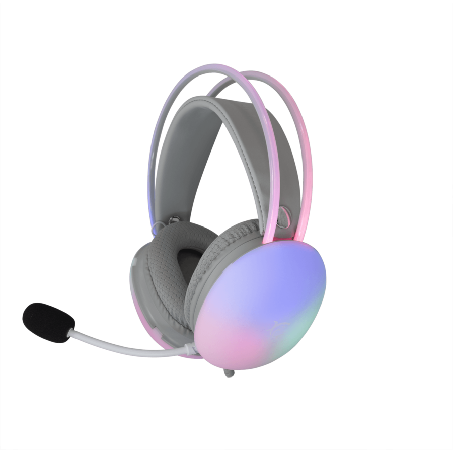 Casti Gaming cu Fir FIREFLY ILuminare RGB pentru PC / PS4 / PS5 / Xbox / MAC Alb