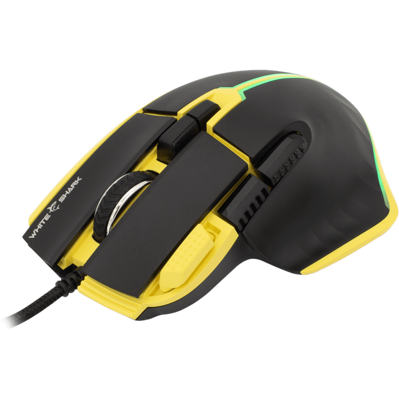 Mouse Gaming cu Fir White Shark MARROK USB 2.0 12000DPI Negru/Galben — imaginea 6
