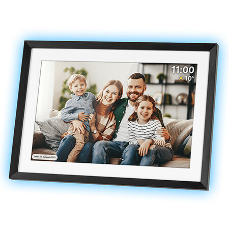 Rama Foto KM1103 10.1inch WiFi Frameo Ambilight Ecran Tactil 1GB RAM 16GB Stocare Negru