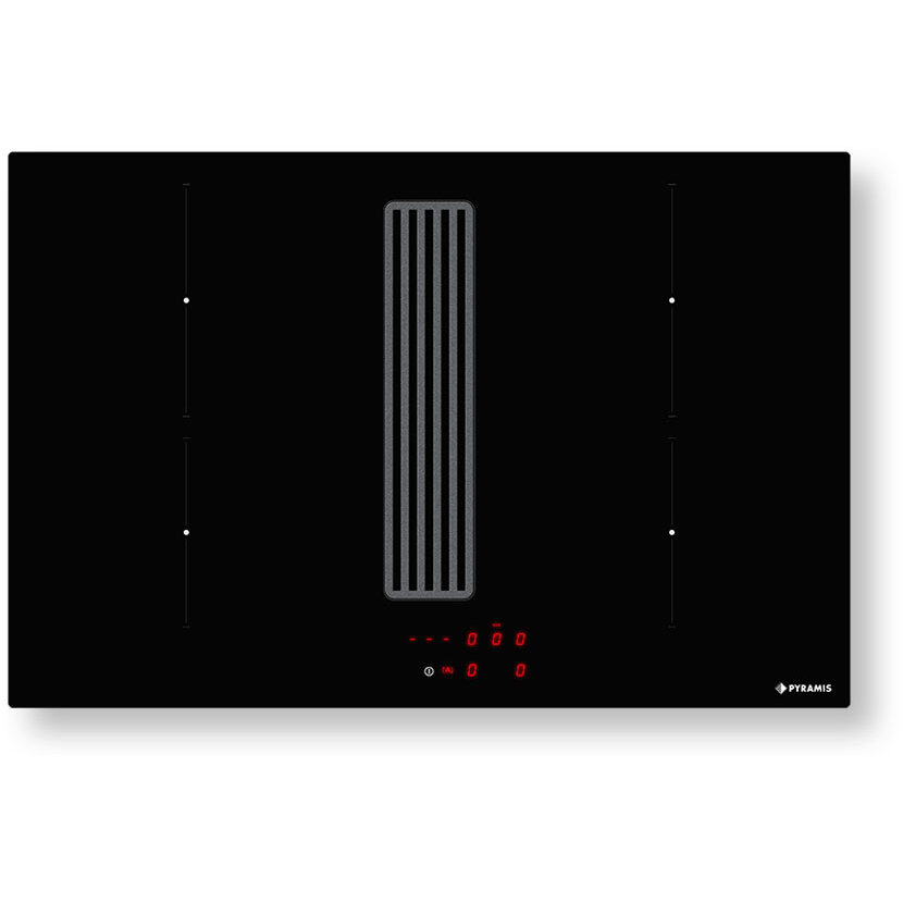 Ansamblu Incorporabil Down Air ABYSSO Plita cu Inductie 4 Zone de Gatit si Hota Integrata 1 Motor 160W Negru