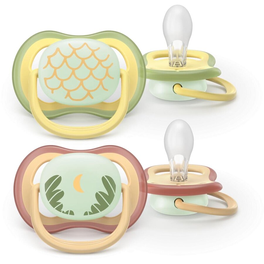 Set 2 Suzete Ultra Air SCF376/27 fara BPA 0-6luni Verde Fistic