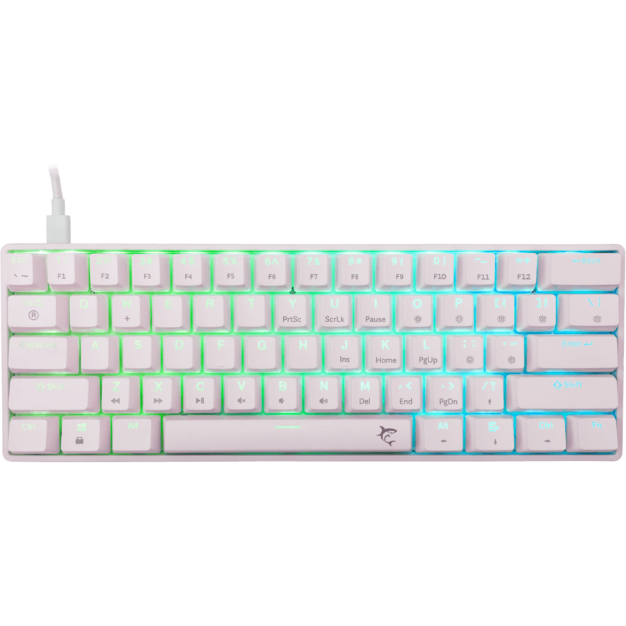 Tastatura gaming mecanica White Shark Shinobi 2, Switch Brown, Alb - imagine 2