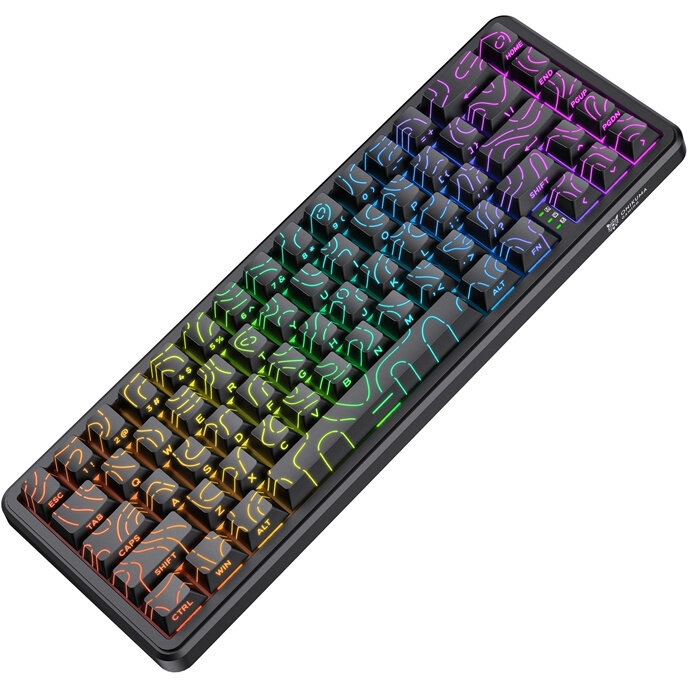 Tastatura Gaming cu Fir Onikuma G67 Iluminare RGB 67 Taste Conexiune USB-C Negru — imaginea 3