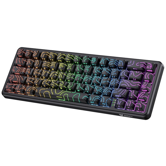 Tastatura Gaming cu Fir Onikuma G67 Iluminare RGB 67 Taste Conexiune USB-C Negru — imaginea 4