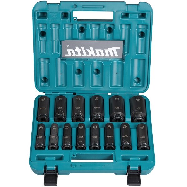Set 14 Tubulare Adanci Impact Black 1/2 E-16586 10-32mm Albastru
