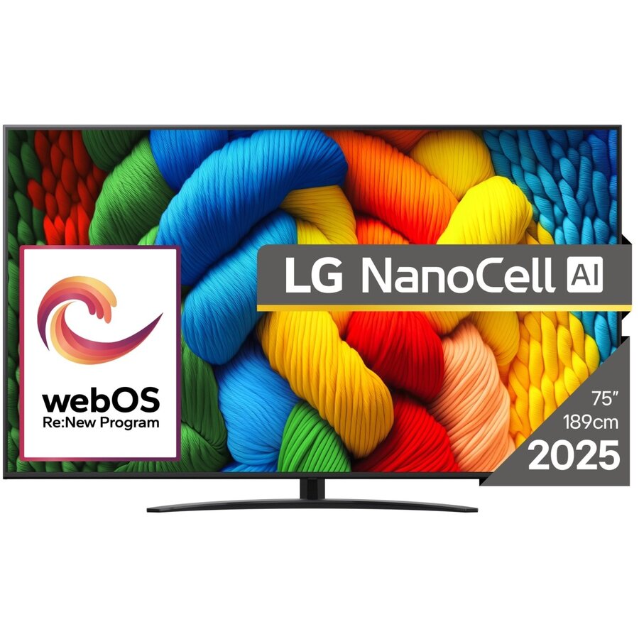 Televizor NanoCell AI 75NANO81A3A 190.5 cm 75Inch 4K Ultra HD Smart Wi-Fi Black