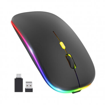 Mouse Techsuit Wireless M1 RGB 1600DPI Negru