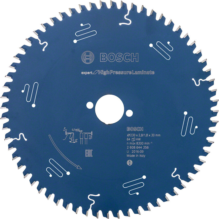 Panza Ferastrau Circular Expert for High Pressure 64T 230x30x64mm Albastru