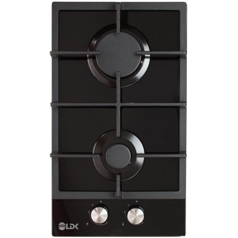 Plita Incorporabila pe Gaz LINARES JZ2BK30 2 Arzatoare Aprindere Electrica Gratare Fonta Siguranta 30CM Negru