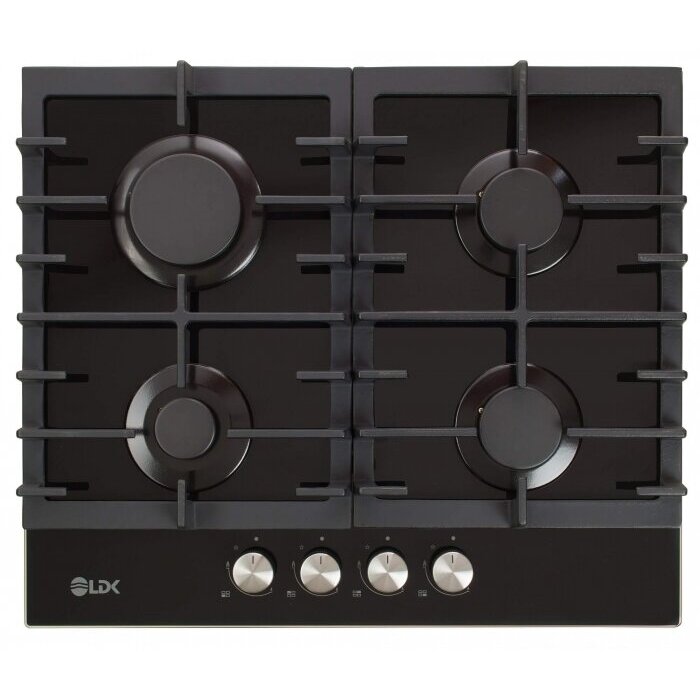 Plita Incorporabila pe Gaz TOLEDO JZ4BK60 4 Arzatoare Aprindere Electrica Gratare Fonta Siguranta 60CM Negru