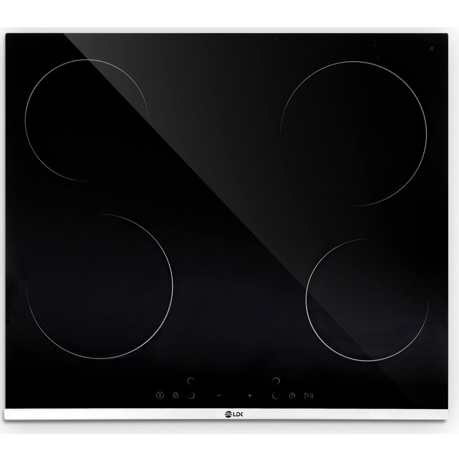 Plita Incorporabila 4VBK Vitroceramica 4 Zone de Gatit Control Touch Timer Blocare Acces 60CM Negru