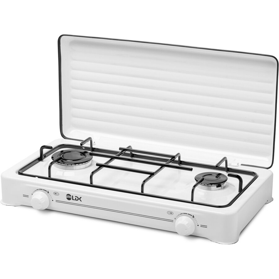 Plita Aragaz AMORFO 2/WHITE+CAPAC Alimentare la Butelie 2 Arzatoare Capac Metalic Alb