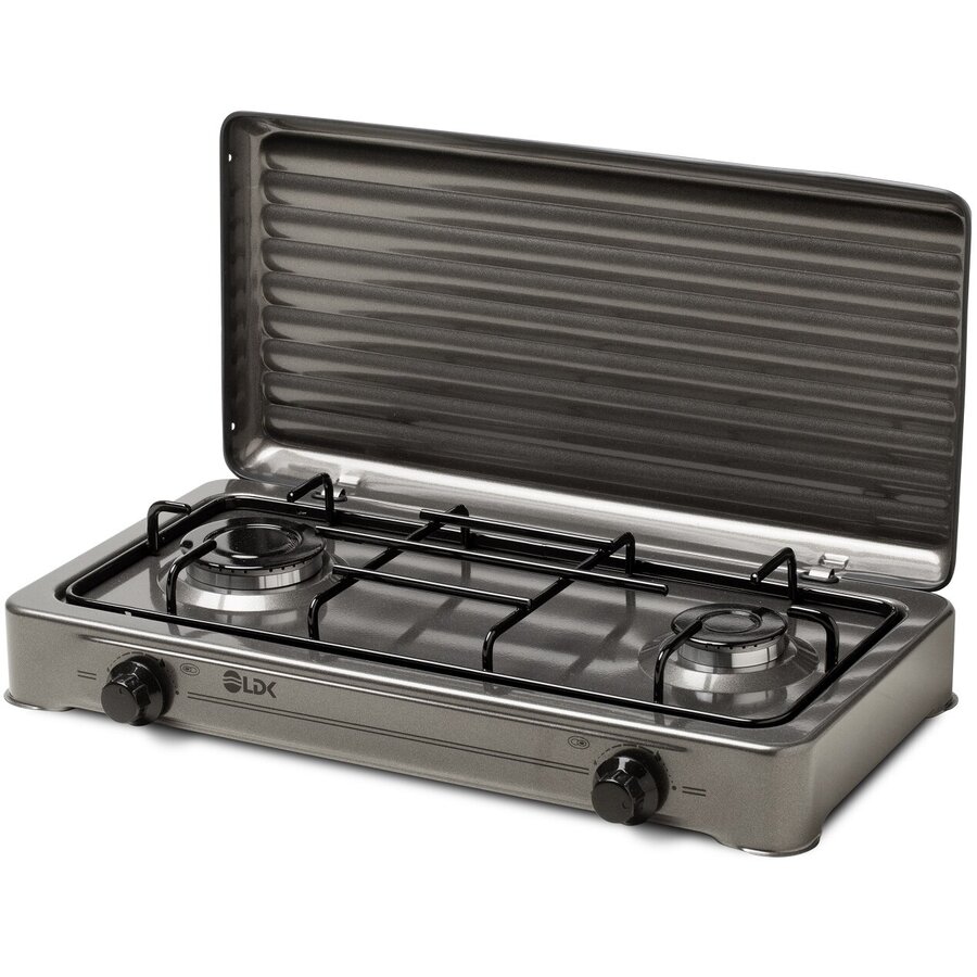 Plita AMORFO 2/SHINY GREY+CAPAC Alimentare la Butelie 2 Arzatoare Capac Metalic Gri