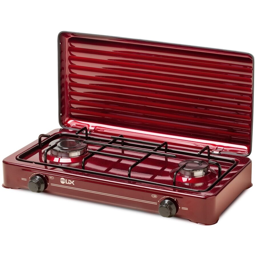 Plita Aragaz AMORFO 2/BORDO+CAPAC Alimentare la Butelie 2 Arzatoare Capac Metalic Bordo