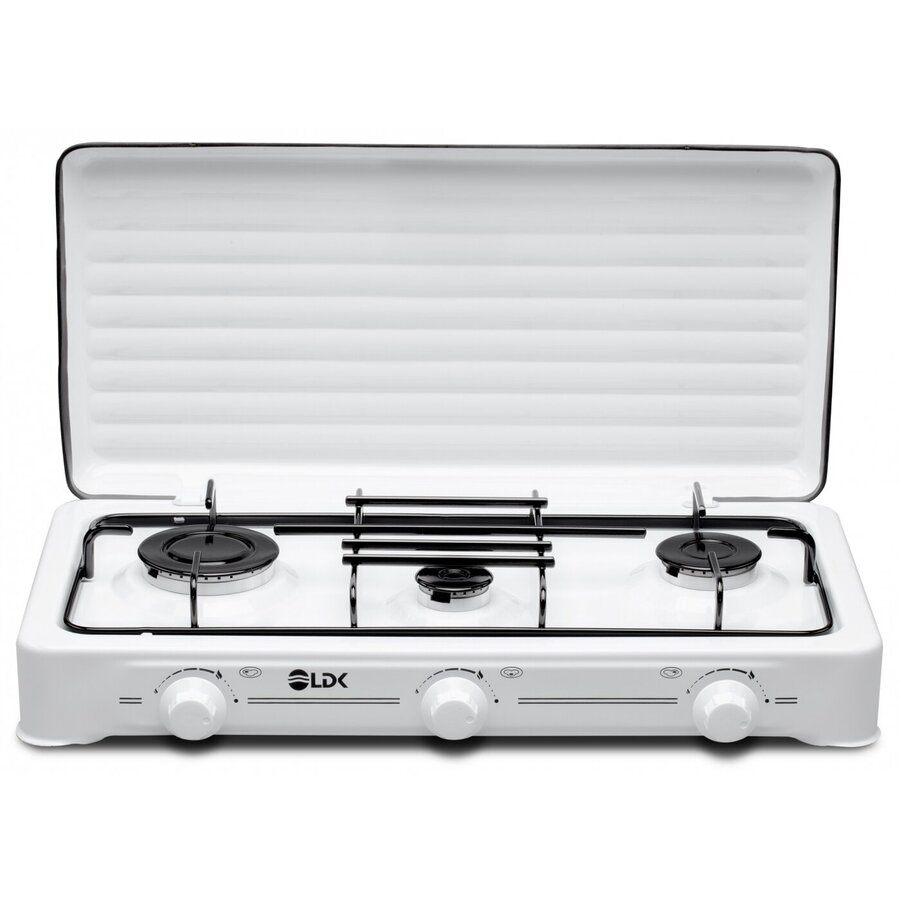 Plita Aragaz AMORFO 3/WHITE+CAPAC Alimentare la Butelie 3 Arzatoare Capac Metalic Alb