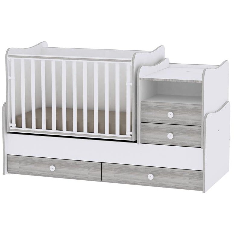 Pat Transformabil Combo de la Nastere White & Artwood