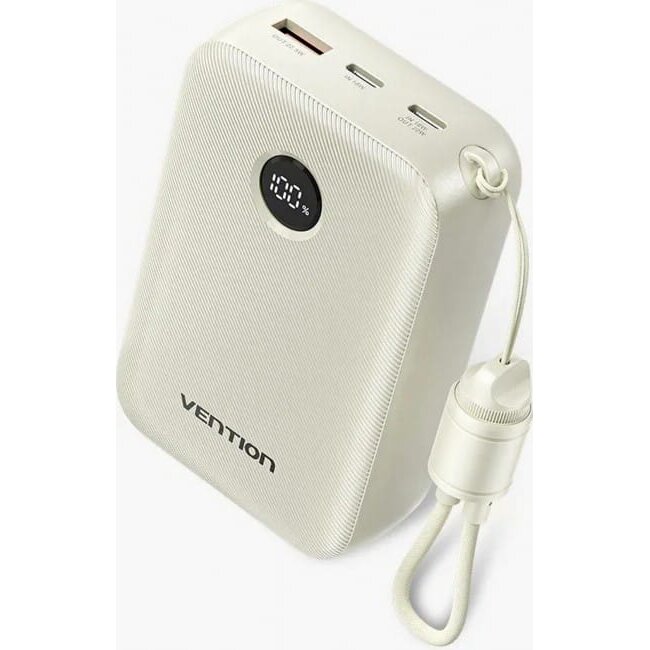 Baterie Externa 20000mAh 2 x USB-C 1x USB-A 22.5W Bej