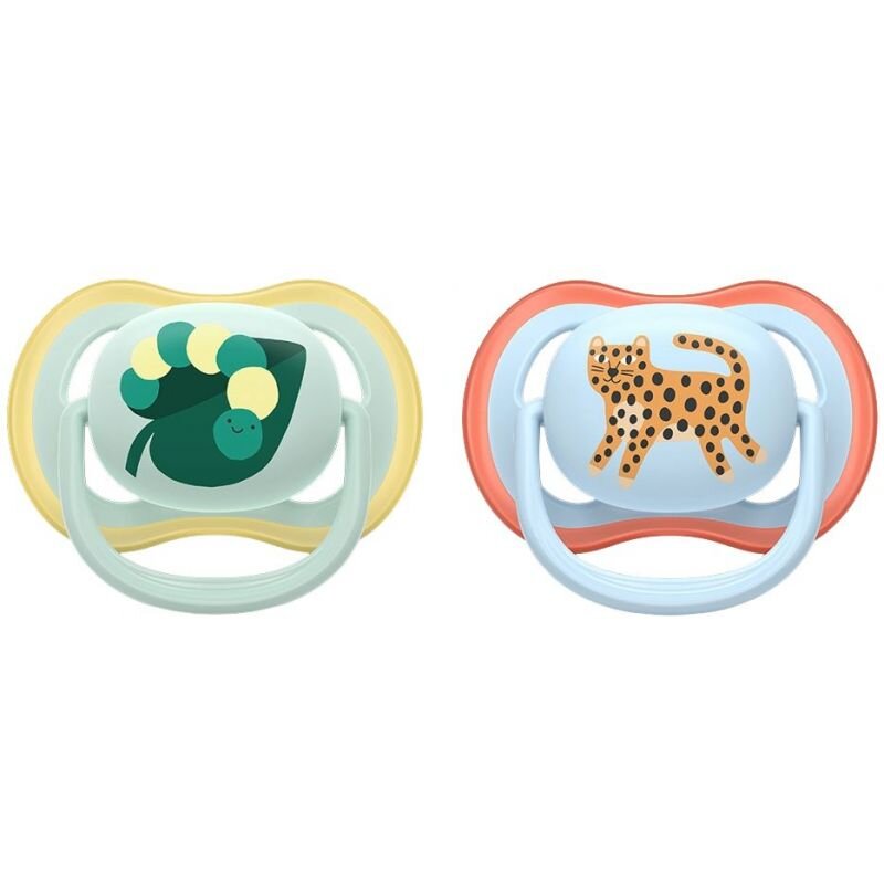 Set 2 Suzete Ultra Air SCF087/02 Ortodontice fara BPA 0-6luni Multicolor