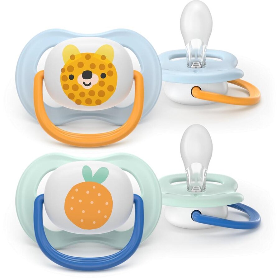 Set 2 Suzete Ultra Air SCF080/23 Ortodontice fara BPA 0-6luni Multicolor